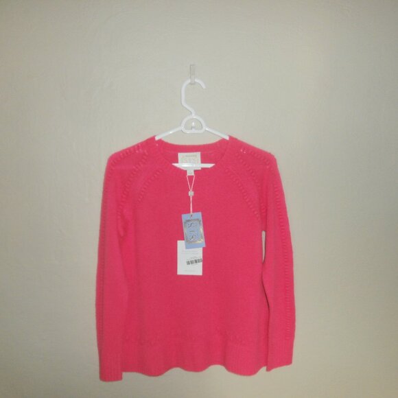 NWT Sail to Sable Hot Pink Wool & Cashmere Pullover Sweater - Picture 1 of 10
